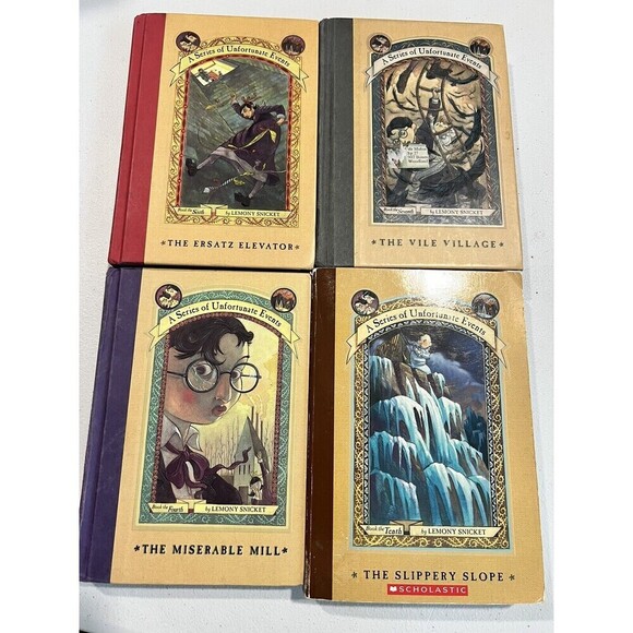 A Series of Unfortunate Events Chapter Books Lot Of 4 Lemony Snicket Books - Picture 1 of 5